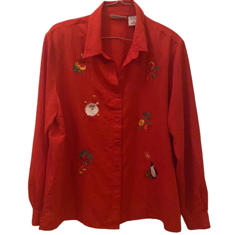 BLAIR Vintage Christmas button down size large